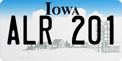 IA license plate ALR201