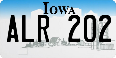 IA license plate ALR202