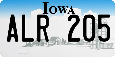IA license plate ALR205