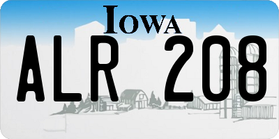 IA license plate ALR208