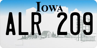 IA license plate ALR209