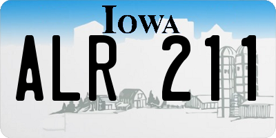IA license plate ALR211