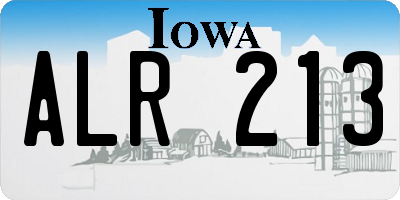 IA license plate ALR213