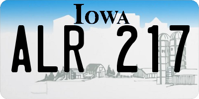 IA license plate ALR217