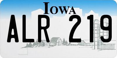 IA license plate ALR219