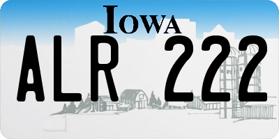 IA license plate ALR222
