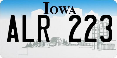 IA license plate ALR223