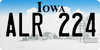 IA license plate ALR224