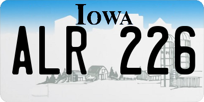 IA license plate ALR226