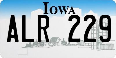 IA license plate ALR229