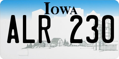 IA license plate ALR230