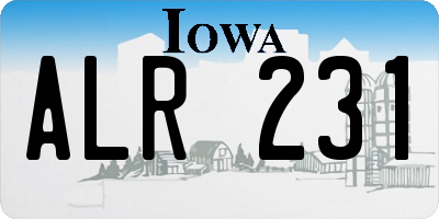 IA license plate ALR231