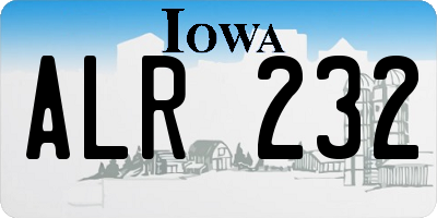 IA license plate ALR232