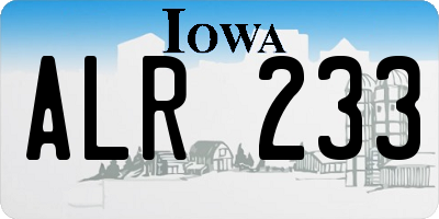 IA license plate ALR233