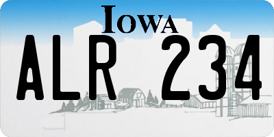 IA license plate ALR234