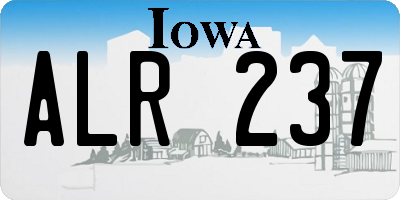 IA license plate ALR237