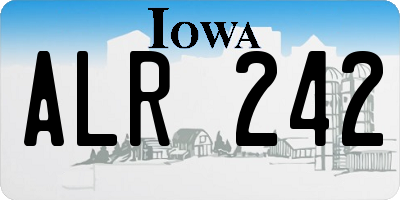 IA license plate ALR242