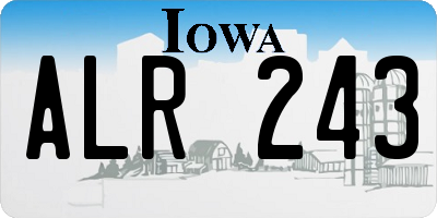 IA license plate ALR243