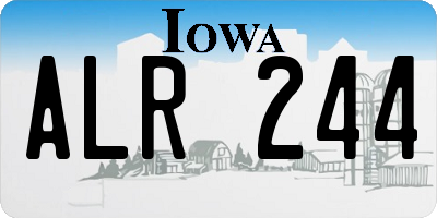 IA license plate ALR244
