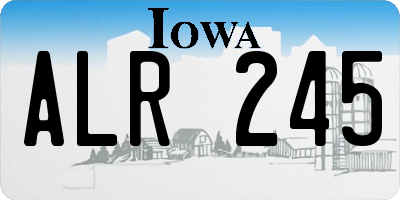 IA license plate ALR245
