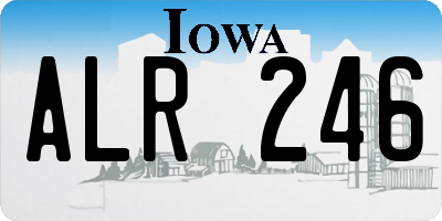 IA license plate ALR246