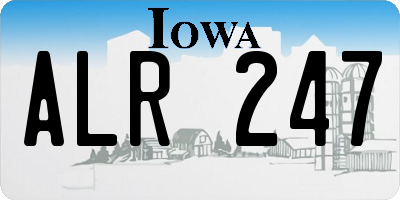 IA license plate ALR247