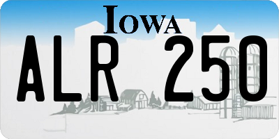 IA license plate ALR250