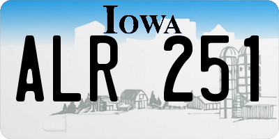 IA license plate ALR251