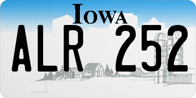 IA license plate ALR252