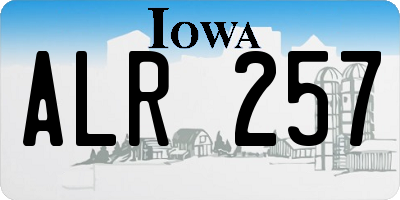 IA license plate ALR257