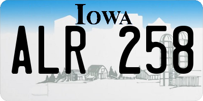 IA license plate ALR258