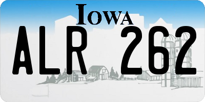 IA license plate ALR262