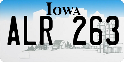 IA license plate ALR263