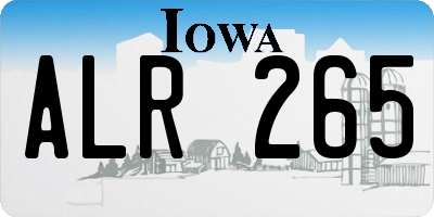 IA license plate ALR265