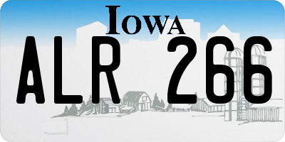 IA license plate ALR266