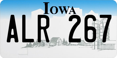 IA license plate ALR267