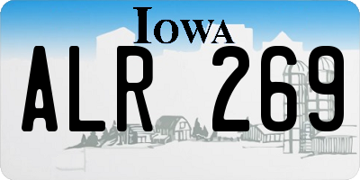 IA license plate ALR269