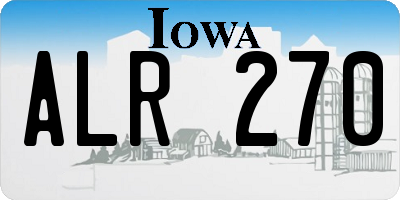 IA license plate ALR270