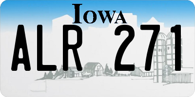 IA license plate ALR271