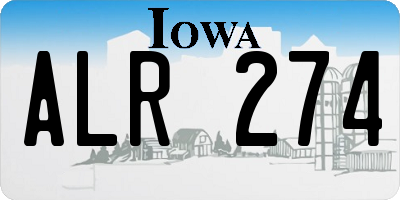 IA license plate ALR274