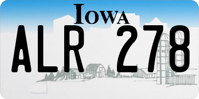 IA license plate ALR278