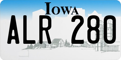 IA license plate ALR280