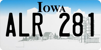 IA license plate ALR281