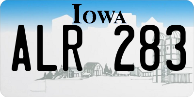 IA license plate ALR283