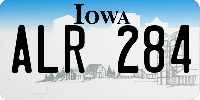 IA license plate ALR284