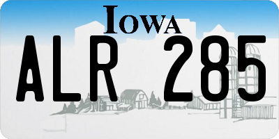 IA license plate ALR285
