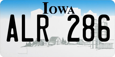 IA license plate ALR286