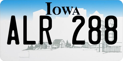 IA license plate ALR288