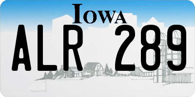 IA license plate ALR289