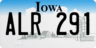 IA license plate ALR291